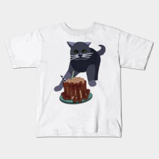 Paper Cut Cats Series! Birthday Time Kids T-Shirt